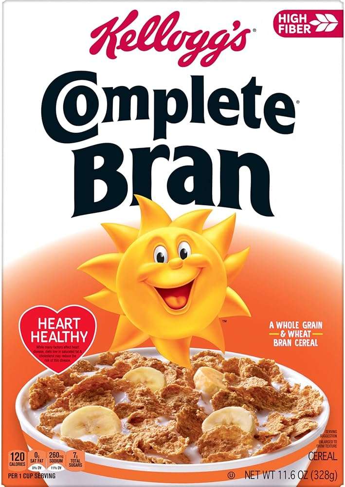 Kellogg's Complete Bran Breakfast Cereal, Fiber Cereal, Family Breakfast, Original, 11.6oz Box (1 Box) - Image 8