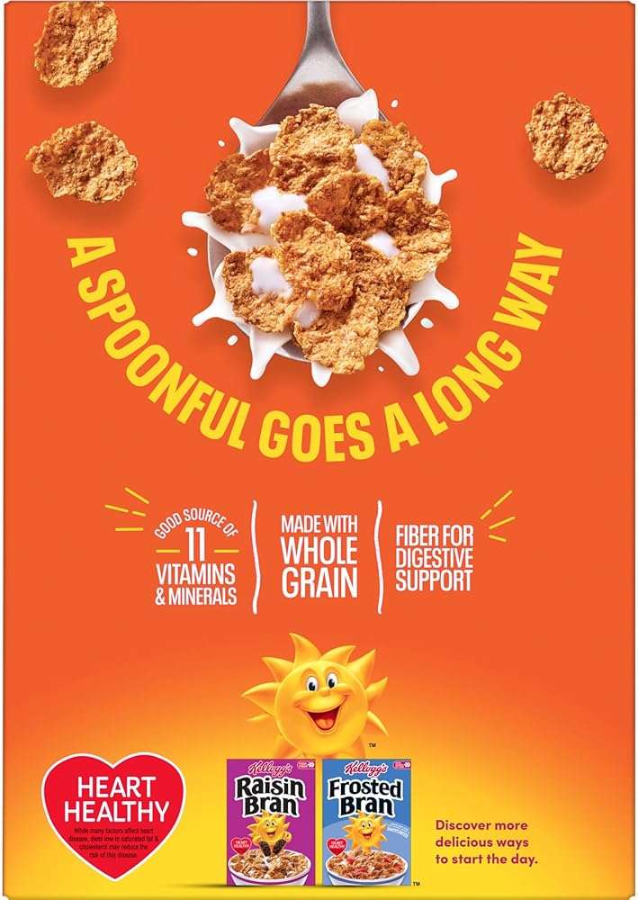 Kellogg's Complete Bran Breakfast Cereal, Fiber Cereal, Family Breakfast, Original, 11.6oz Box (1 Box) - Image 9