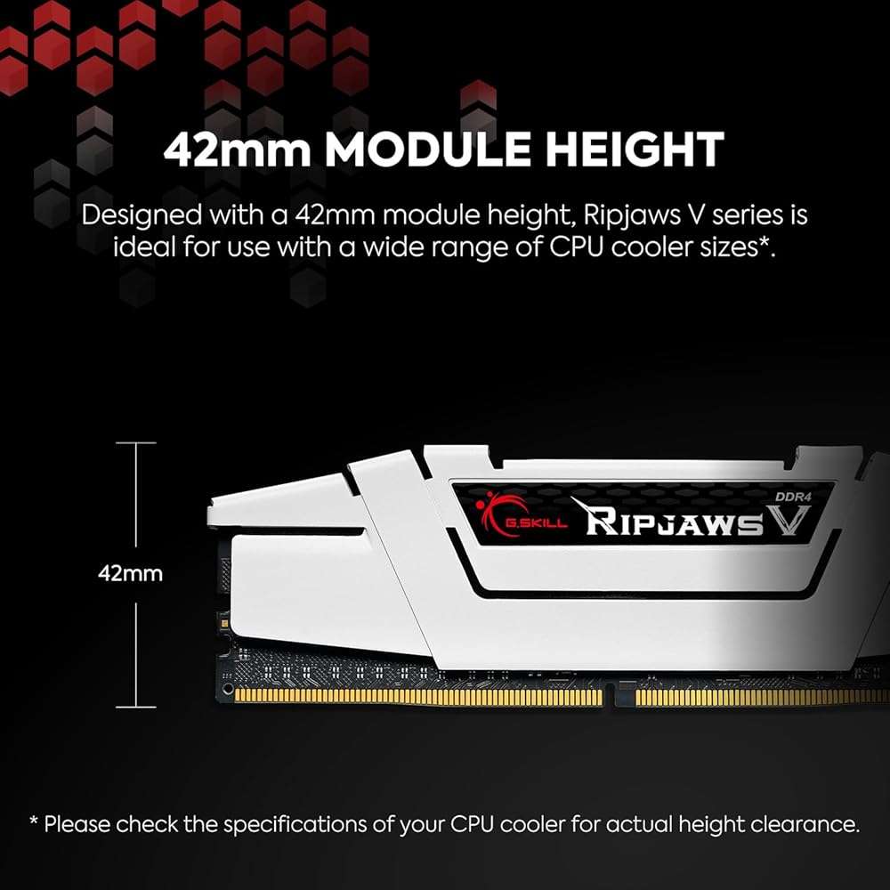 G.SKILL RipjawsV Series DDR4 RAM (XMP) 32GB (2x16GB) 3600MT/s CL18-22-22-42 1.35V Intel AMD Desktop Computer Memory U-DIMM - White (F4-3600C18D-32GVW) - Image 3