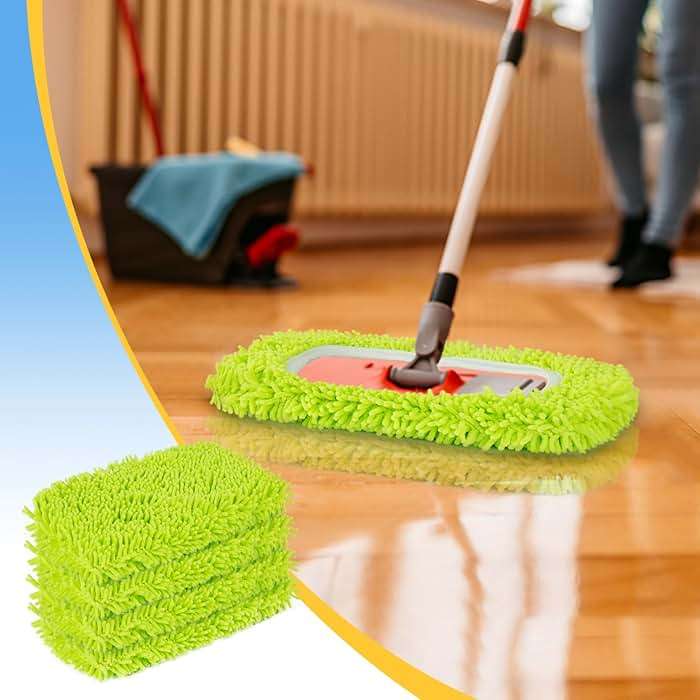Unoutur Reusable Dry Sweeping Cloths Microfiber Wet Mop Pads Compatible with Swiffer Sweeper Mop Replacement Sweeping Mopping pad Refills for Hardwood Surface Floor Cleaning (4PCS) - Image 3