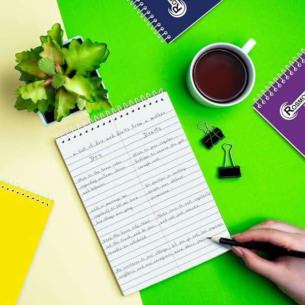 Rosmonde Steno Pads Spiral 6x9 12 Pack, Gregg Ruled Steno Pad, Assorted Colors, 80 Sheets (160 Pages) Long Lasting, Bulk B2B Value Pack, Bulk Steno Notebooks Top Spiral Steno Book for Office & Home - Image 2