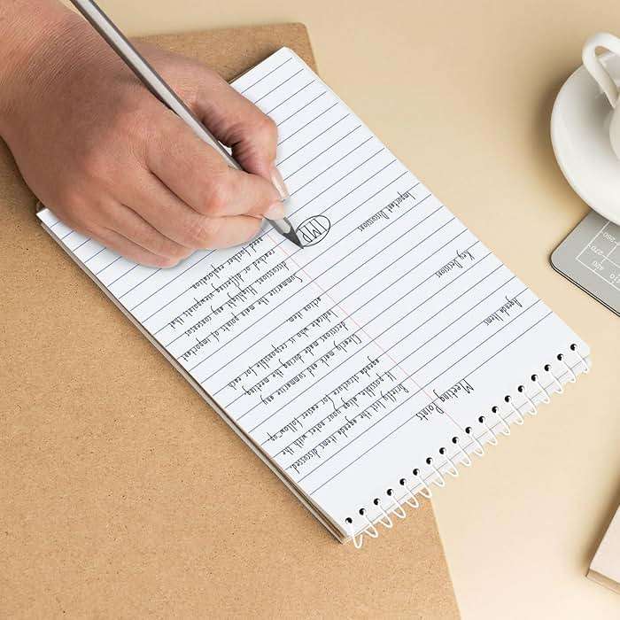 Rosmonde Steno Pads Spiral 6x9 12 Pack, Gregg Ruled Steno Pad, Assorted Colors, 80 Sheets (160 Pages) Long Lasting, Bulk B2B Value Pack, Bulk Steno Notebooks Top Spiral Steno Book for Office & Home - Image 7