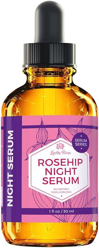 Leven Rose Rosehip Oil Night Face Serum, 100% Pure Organic Natural Rose Hip Oil Serum for Dry Skin 1 oz - Image 2
