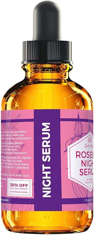 Leven Rose Rosehip Oil Night Face Serum, 100% Pure Organic Natural Rose Hip Oil Serum for Dry Skin 1 oz - Image 5