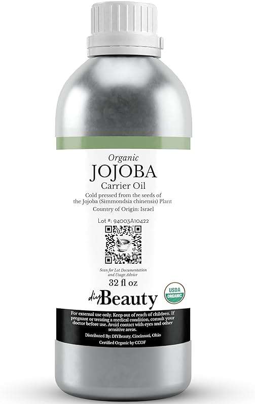 DIYBeauty Bulk Jojoba Oil - 32 Fl Oz Large Size Wholesale Bottle - Organic, Golden, Virgin, 100% Pure, Cold Pressed from the Seeds of the Jojoba Plant - Unrefined Aceite de Jojoba - Image 1