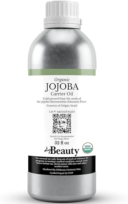DIYBeauty Bulk Jojoba Oil - 32 Fl Oz Large Size Wholesale Bottle - Organic, Golden, Virgin, 100% Pure, Cold Pressed from the Seeds of the Jojoba Plant - Unrefined Aceite de Jojoba - Product Image