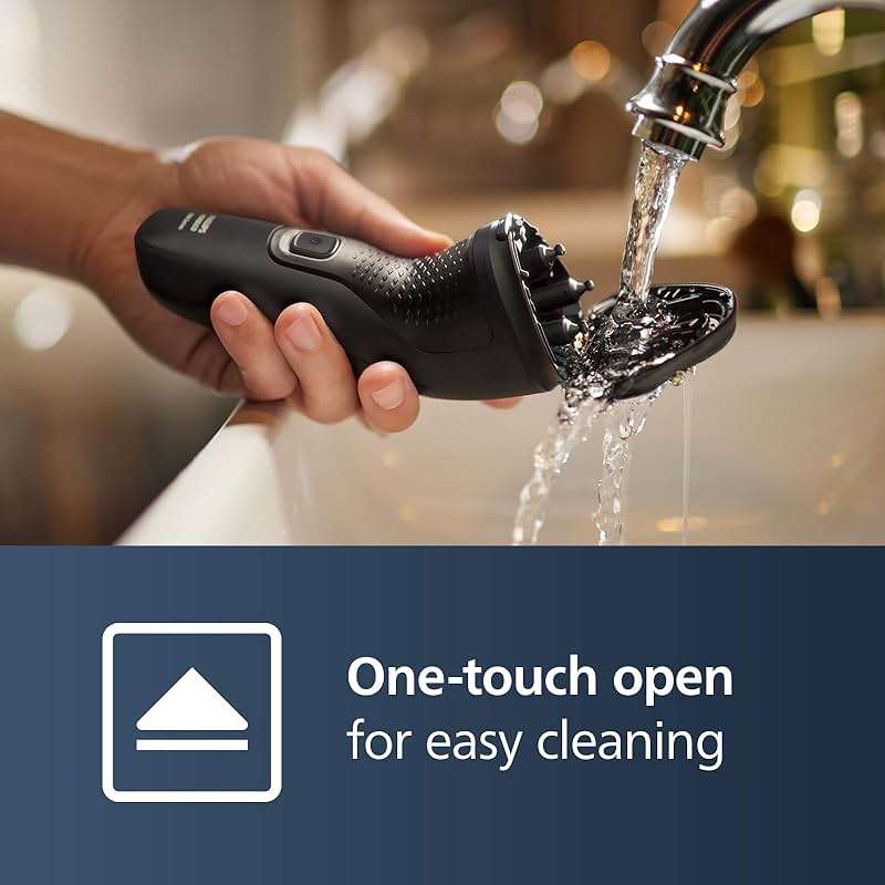 Philips Norelco Shaver 1100 Series, Dry Electric Shaver, 27 Self-Sharpening ComfortCut Blades, 4D Floating Heads, P-Cap, Deep Black, Model S1016/90 - Image 6