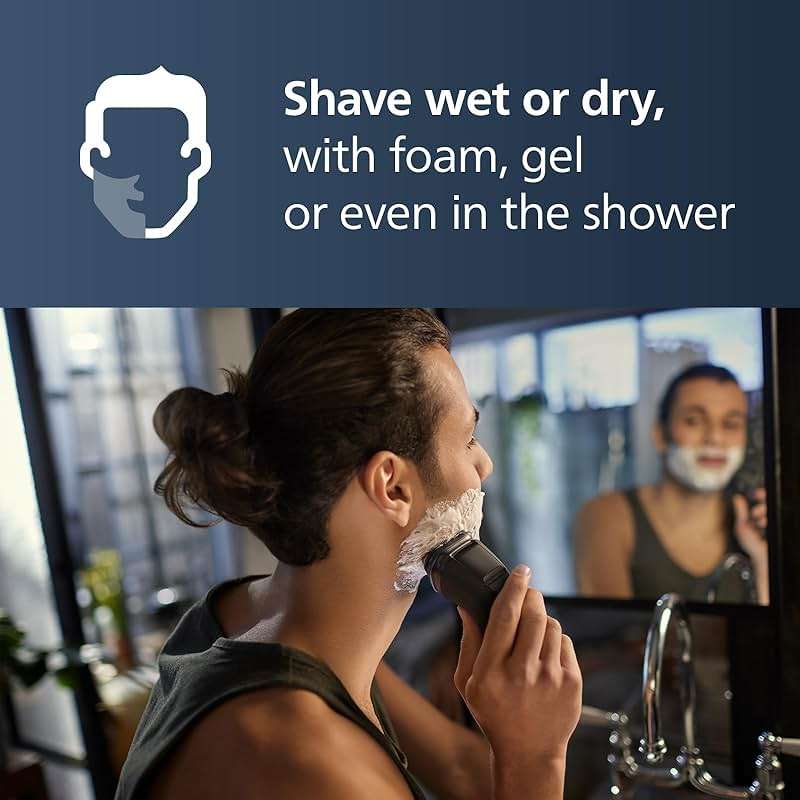 Philips Norelco Shaver 2400 Series, Wet and Dry Electric Shaver, Pop-up Trimmer, P-Cap, Deep Black, Model X3001/90 - Image 8