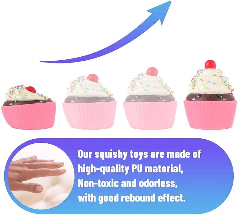 Anboor Squishies Cake Slow Rising Squish Toy for Kids Soft Ice Cream Cake Scented Stree Relief Realistic Food Cute Squeeze Squish Toy - Image 3