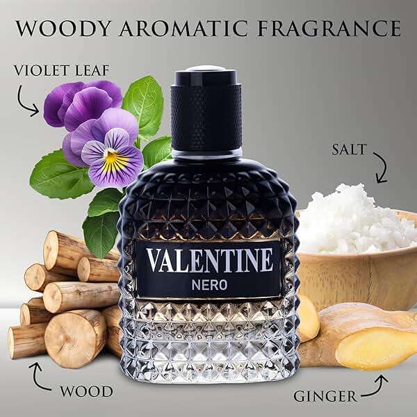 Valentine Nero for Men - Woody Aromatic Fragrance with Floral and Mineral Notes - Masculine Scent - 100ml - Image 2