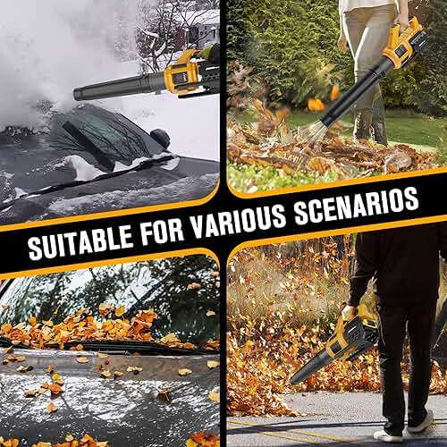 HEINPRO Cordless Leaf Blower Compatible with Dewalt 20V Max Battery 400CFM Electric Leaf Blower Cordless, Variable Speed, Turbo Mode, Leaf blowers Battery Powered for Lawn Care, Yard(Tool Only) - Image 6