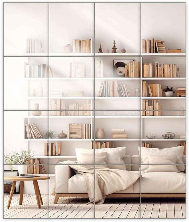 Dulles Glass - Wall Mirrors, 12''x 10'' Glass Wall Mirror Tiles (16 PCS), Large Full Body Mirror for Home Gym, Bedroom, Door, Bathroom, Frameless Mirror Tiles (Glass - 12'' x 10'' - 16PCS) - Image 1