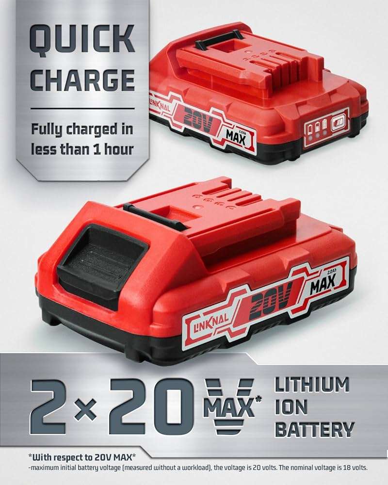 Electric Nail Gun, LINKNAL Cordless Brad Nailer Battery Powered,18 Gauge, 2×20V MAX Li-ion Batteries, Charger and 1000 Nails Included (L820-BN) - Image 4
