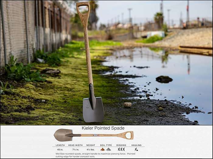 IDEALSPATEN - Made in Germany Since 1899 - Kieler Pointed Spade - D Handle Professional Cutting and Digging Spade 5.25lb - 45in (Kieler)#IS110 - Image 2