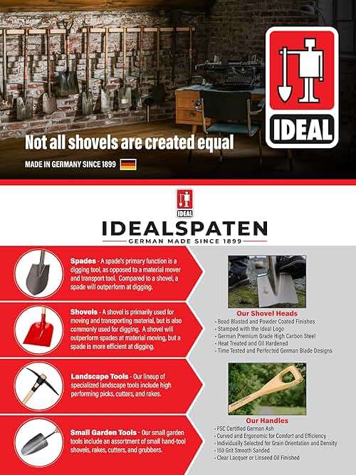 IDEALSPATEN - Made in Germany Since 1899 - Kieler Pointed Spade - D Handle Professional Cutting and Digging Spade 5.25lb - 45in (Kieler)#IS110 - Image 6
