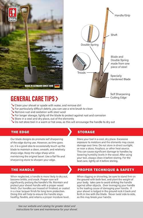IDEALSPATEN - Made in Germany Since 1899 - Kieler Pointed Spade - D Handle Professional Cutting and Digging Spade 5.25lb - 45in (Kieler)#IS110 - Image 7