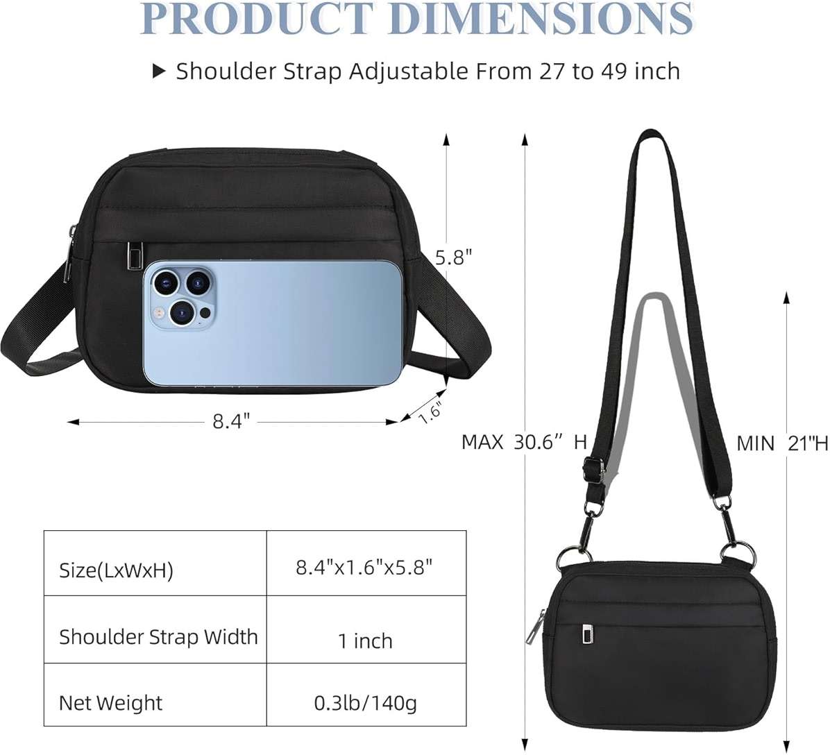 MAXTOP Small Crossbody Bags for Women Belt Bag Fanny Pack with Adjustable Strap - Image 5