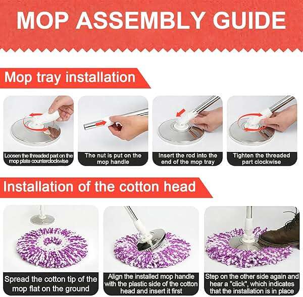 Midremer Spin Mop Replacement Mop Handle, 49-inch 360 Degrees Rotating Telescopic Replacement Mop Stick with Reinforced Plastic Disc for Spin Mop Bucket Cleaning System (Plastic Disc, Green) - Image 3