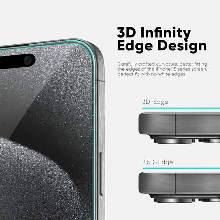 FLOLAB NanoArmour ONETIME PRO for iPhone 15 Pro Privacy Screen Protector, Anti-Reflective, 3D Edge-to-Edge, Anti-Spy Tempered Glass, Reinforced Edges, Durable, Smooth, Easy Install, Dust-Free - Image 2