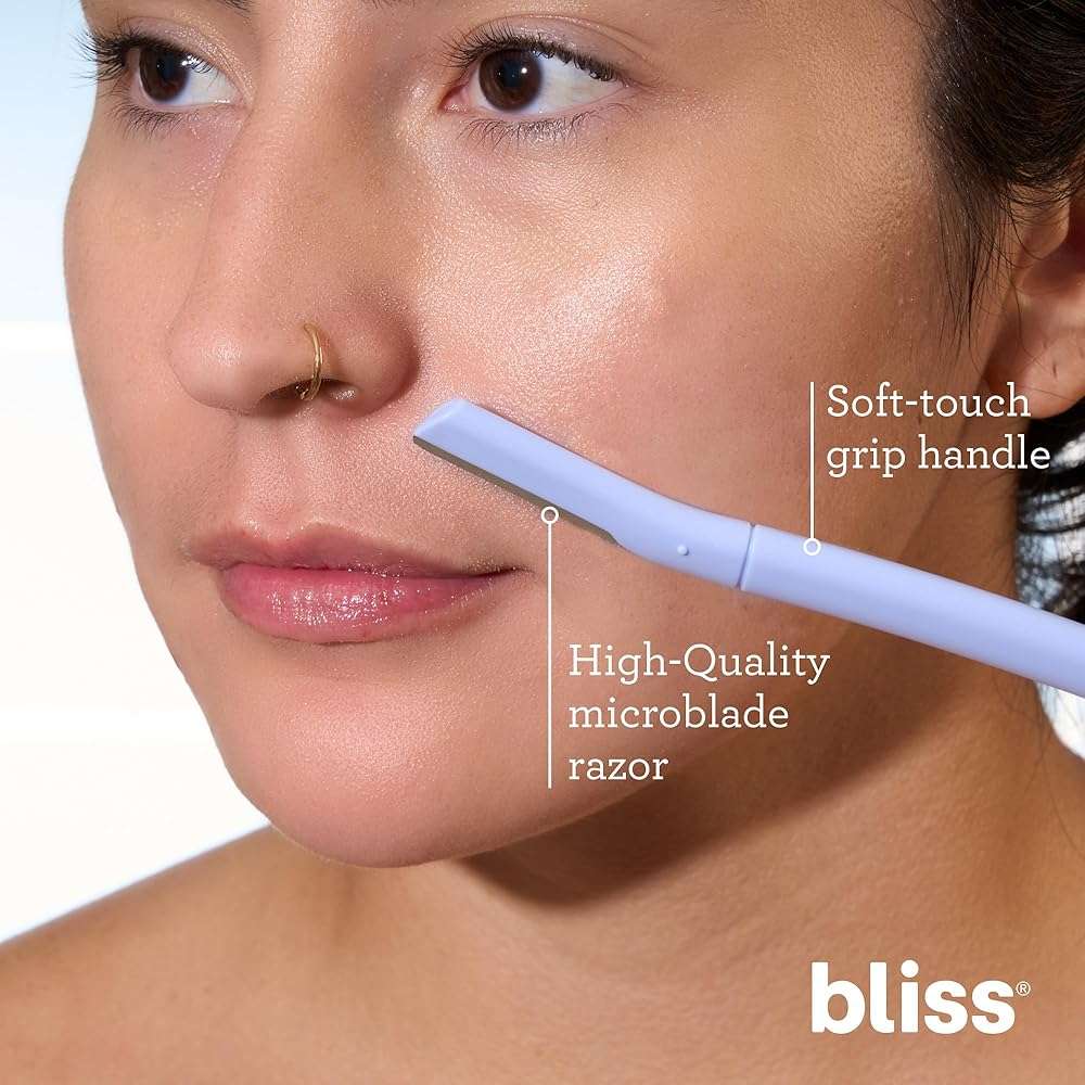 Bliss Stainless Steel Disposable Dermaplaning Tools | Facial Exfoliator and Eyebrow Razor to Dermaplane Peach Fuzz - 2 Pack -16 count - Image 4