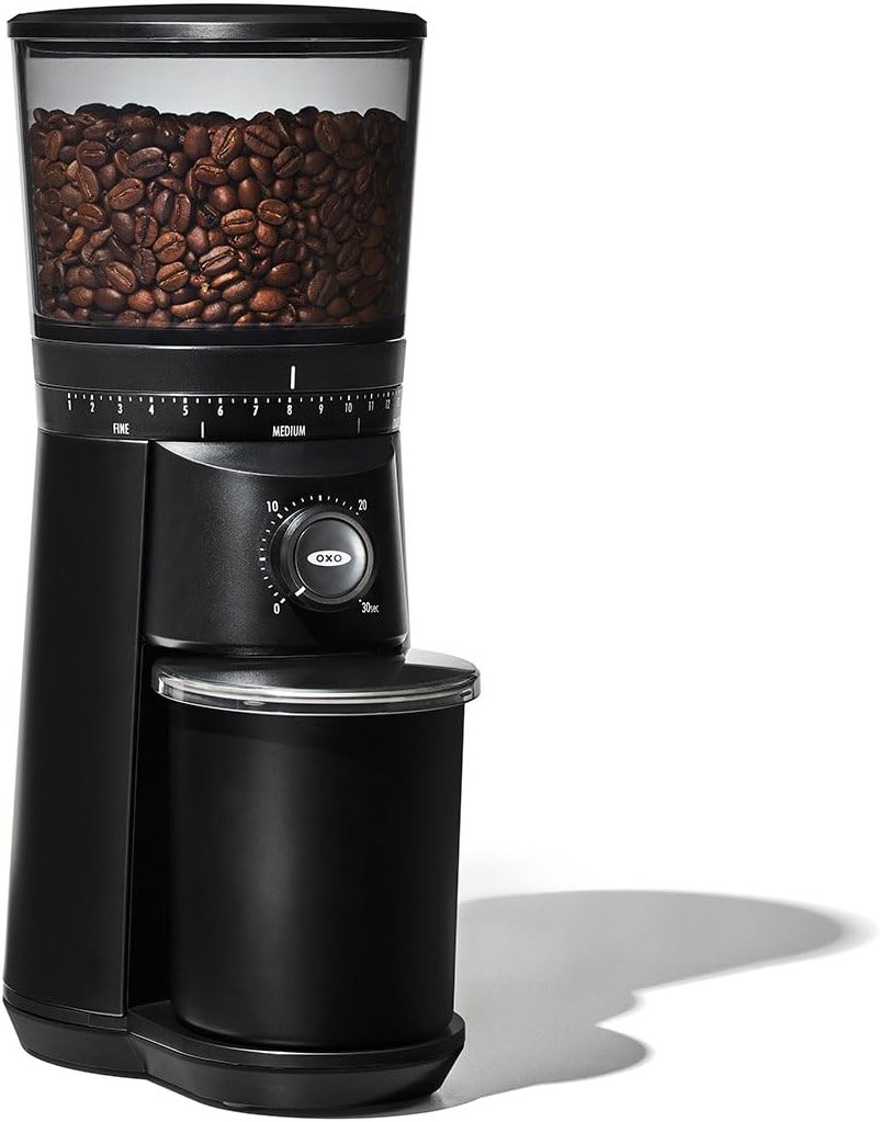 OXO Brew Conical Burr Grinder - Matte Black, Stainless Steel Burrs, One-Touch Automatic Smart Grind - Product Image