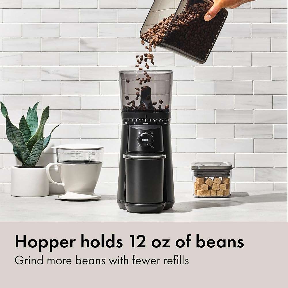 OXO Brew Conical Burr Grinder - Matte Black, Stainless Steel Burrs, One-Touch Automatic Smart Grind - Image 2