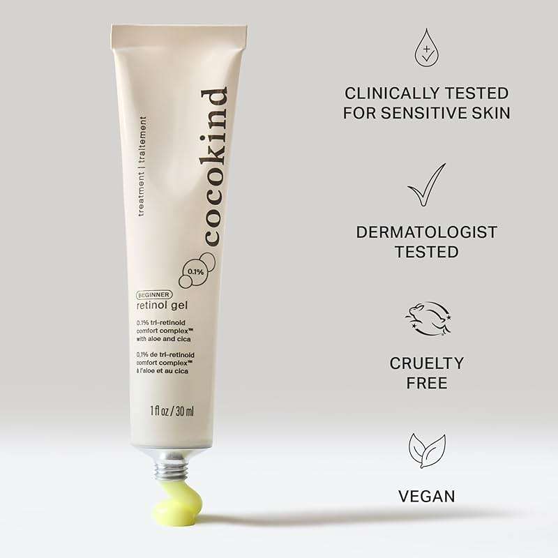 Cocokind Beginner Retinol Gel 0.1%, Improve the Appearance of Fine Lines and Uneven Texture without Irritation, Aloe and Cica to Prevent Dryness, 1 fl oz - Image 2