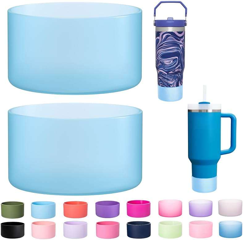 2-Pack Silicone Boot for Stanley Cup 30oz & 40oz, Anti-Slip & Noise Reducing Bottom Protector, BPA-Free Tumbler Base Cover for Quencher H2.0 30/40oz & IceFlow 20/30oz, Accessories for Car & Travel - Image 1