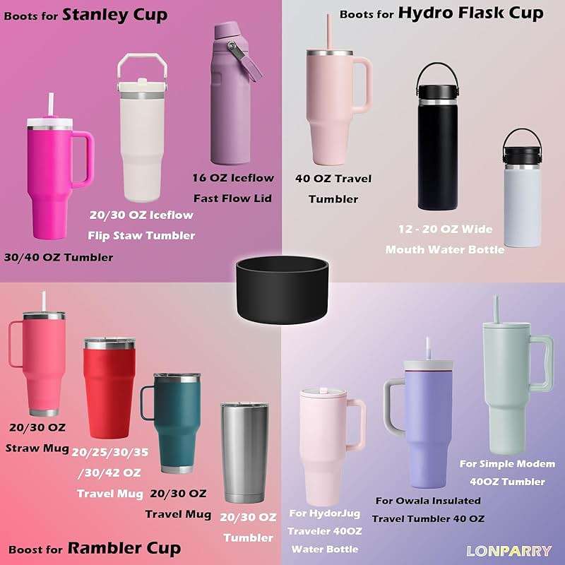 2-Pack Silicone Boot for Stanley Cup 30oz & 40oz, Anti-Slip & Noise Reducing Bottom Protector, BPA-Free Tumbler Base Cover for Quencher H2.0 30/40oz & IceFlow 20/30oz, Accessories for Car & Travel - Image 3