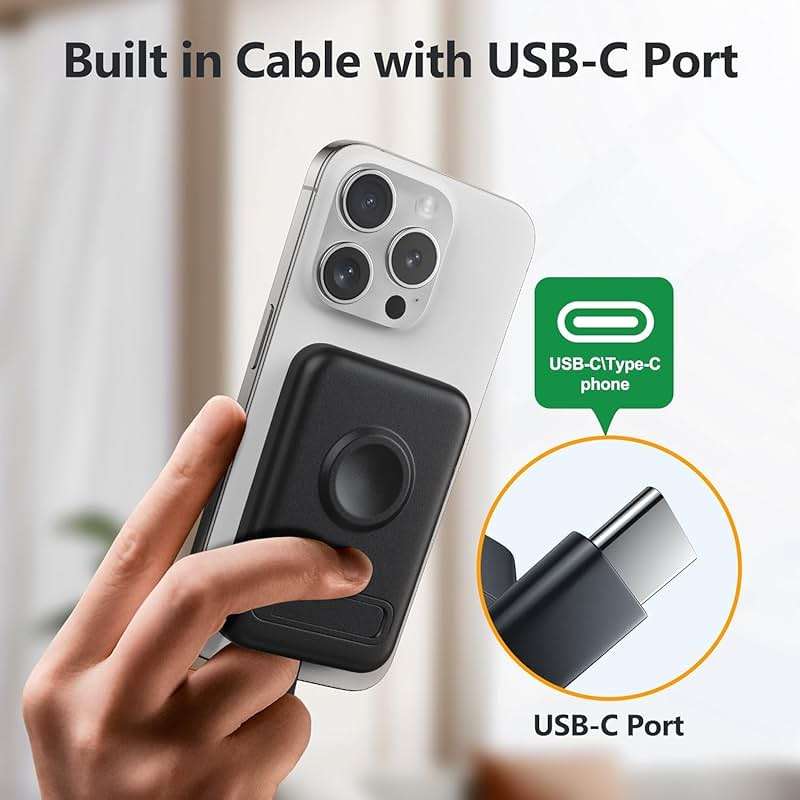 Portable Charger for Apple Watch with Built-in Cable USB-C,5200 mAh Small Power Bank Battery Pack for Apple Watch Series Ultra 9 8 7 6 Se 5 4 3 2,Compatible with iPhone17 16 15 Pro Max Galaxy and More - Image 2