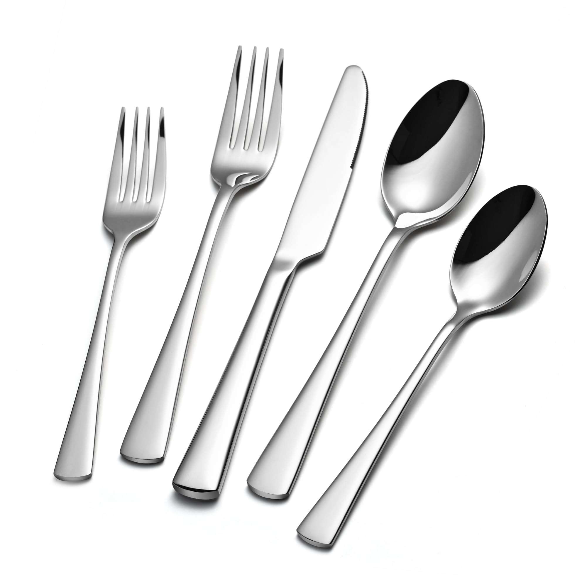 KINGSTONE Forged Silverware Set for 8, 40-Piece 18/10 Stainless Steel Flatware Set, Utensils Including Knife Fork and Spoon, Mirror Polished Cutlery Set for Home, Restaurant, Wedding, Dishwaher Safe - Image 1