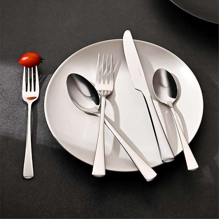 KINGSTONE Forged Silverware Set for 8, 40-Piece 18/10 Stainless Steel Flatware Set, Utensils Including Knife Fork and Spoon, Mirror Polished Cutlery Set for Home, Restaurant, Wedding, Dishwaher Safe - Image 2