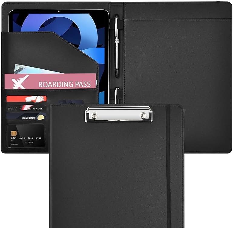Padfolio with Clipboard Pacific Mailer Clipboard Notebook Resume Portfolio Folder Legal Document Organizer Legal Pad Holder for Interview School Business Office Conference - Product Image