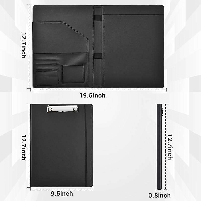 Padfolio with Clipboard Pacific Mailer Clipboard Notebook Resume Portfolio Folder Legal Document Organizer Legal Pad Holder for Interview School Business Office Conference - Image 2