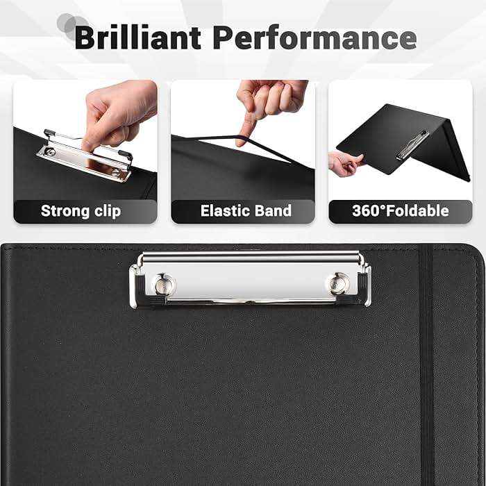 Padfolio with Clipboard Pacific Mailer Clipboard Notebook Resume Portfolio Folder Legal Document Organizer Legal Pad Holder for Interview School Business Office Conference - Image 4