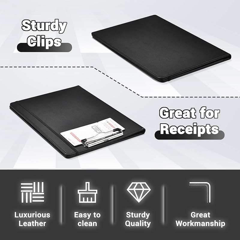 Padfolio with Clipboard Pacific Mailer Clipboard Notebook Resume Portfolio Folder Legal Document Organizer Legal Pad Holder for Interview School Business Office Conference - Image 5