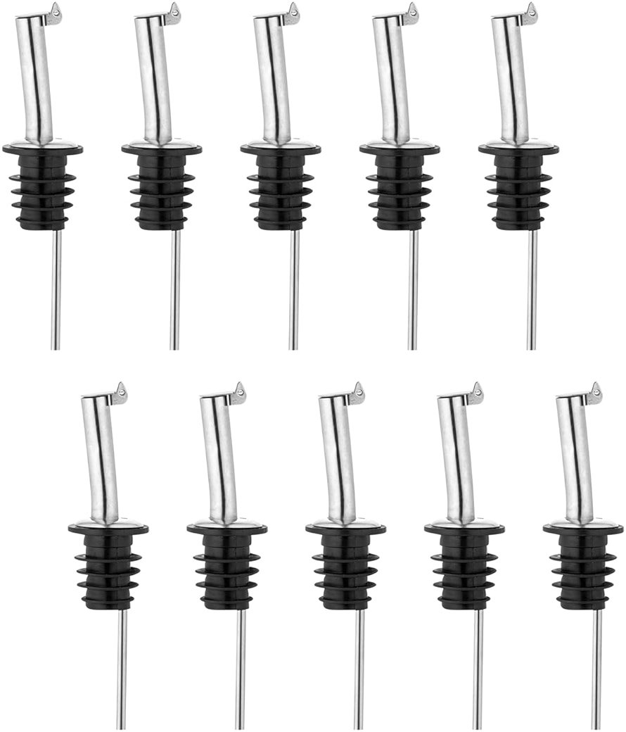 Restaurantware Bar Lux 4.3 x 1 x 1 Inch Speed Pourer 1 Heavy-Duty Bottle Pourer - Versatile Fast Pour Of Liquids Stainless steel Liquor Pour Spout Airtight Seal - Product Image