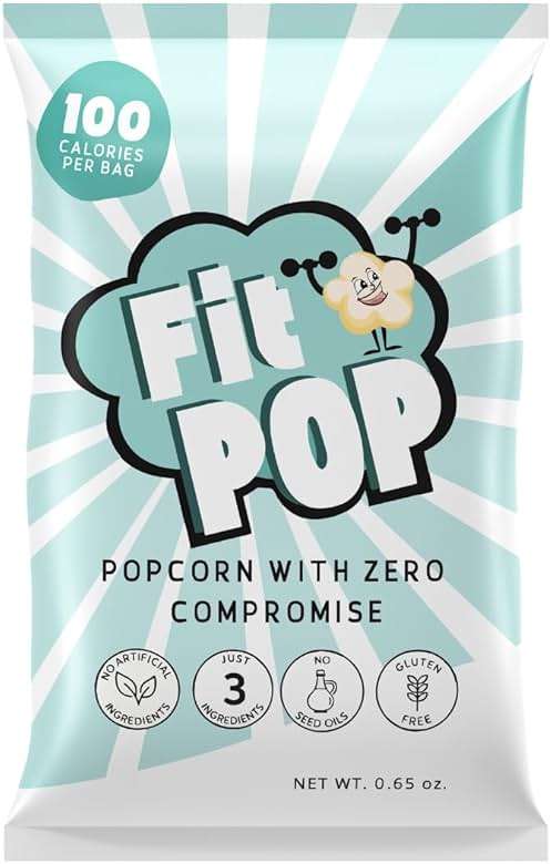 FitPop Himalayan Pink Salt Popcorn, No Artificial Ingredients, Coconut Oil, Pack of 24, 0.65 oz Bags - Image 2