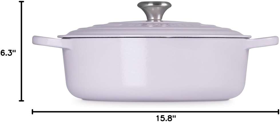 Le Creuset Enameled Cast Iron Signature Round Wide Dutch Oven, 6.75 qt., Shallot - Image 3