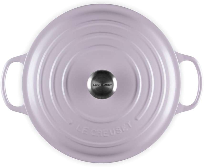 Le Creuset Enameled Cast Iron Signature Round Wide Dutch Oven, 6.75 qt., Shallot - Image 4