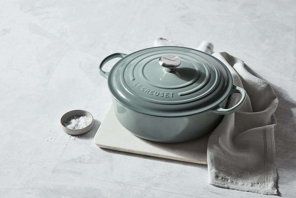 Le Creuset Enameled Cast Iron Signature Round Wide Dutch Oven, 6.75 qt., Shallot - Image 7