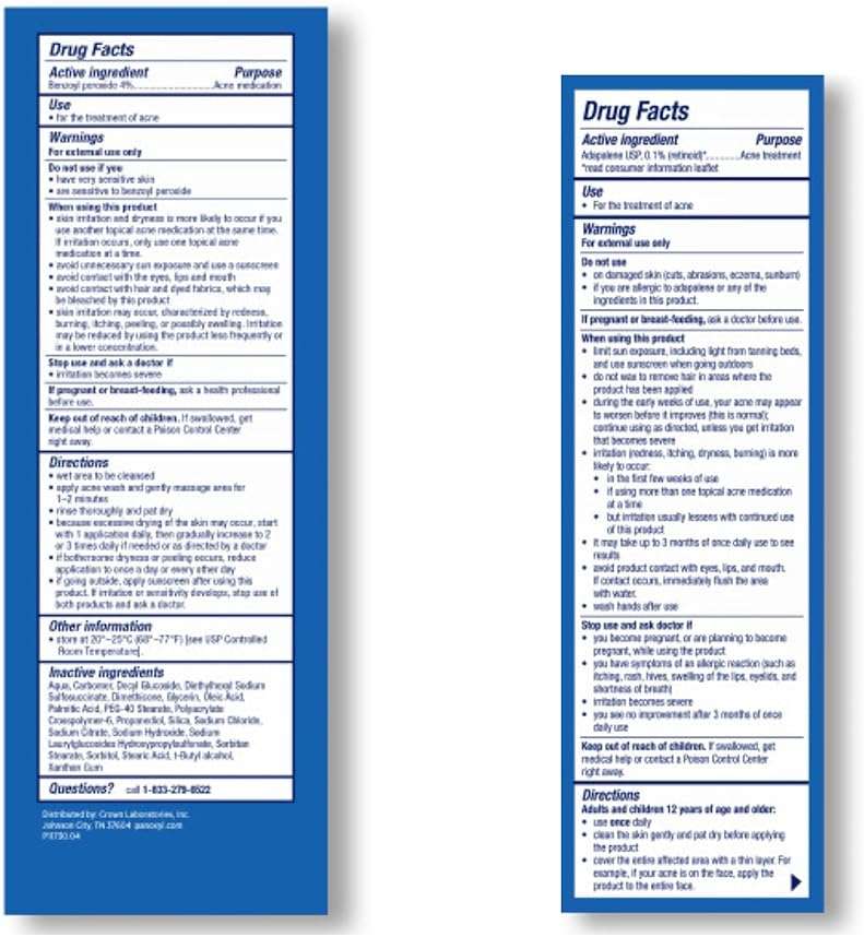 PanOxyl Acne Skincare Bundle Adapalene 0.1% Leave-On Gel, 30 Day Supply, 0.5 oz Antimicrobial Hydrating Acne Creamy Wash, 4% Benzoyl Peroxide, 6 Ounce - Image 2