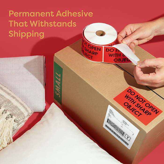 Aegis Adhesives - 3" X 5" Red Do Not Stack Stickers for Shipping and Moving Boxes - Warning Labels with Permanent Adhesive (1 Roll, 500/Roll) - Image 4