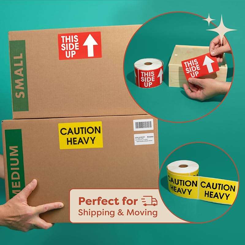 Aegis Adhesives - 3" X 5" Red Do Not Stack Stickers for Shipping and Moving Boxes - Warning Labels with Permanent Adhesive (1 Roll, 500/Roll) - Image 6