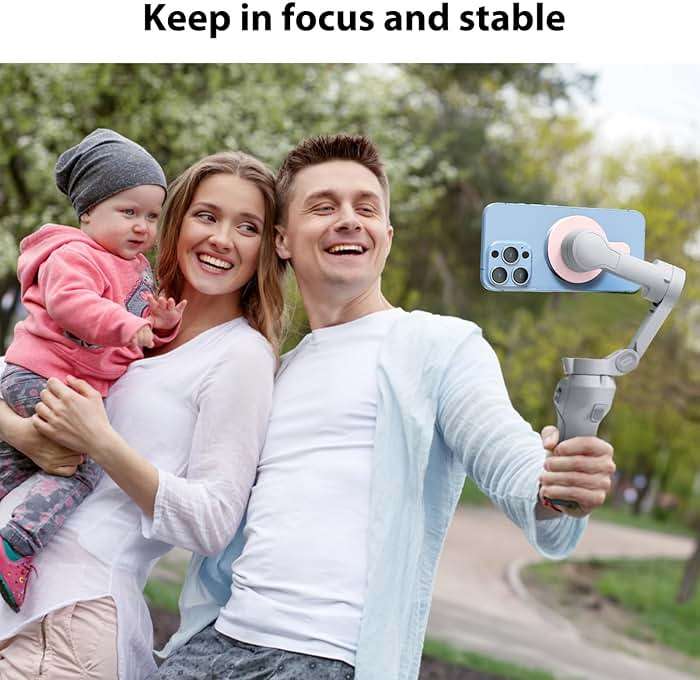 Aerbeis Magnetic Phone Clamp for DJI, Adapter Mount for Gimbal Stabilizer Osmo Mobile 8P 8 7 7P SE 6 5 4, for DJI OM Quick Release Mount Accessories Fit for Magsafe iPhone Android Smartphone - Image 2