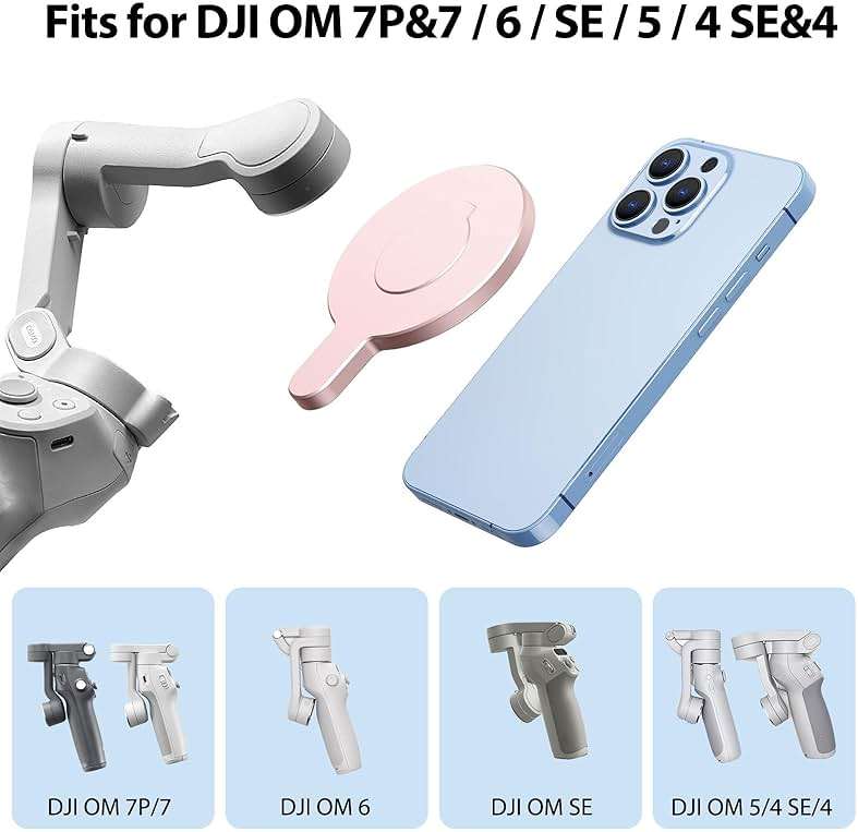 Aerbeis Magnetic Phone Clamp for DJI, Adapter Mount for Gimbal Stabilizer Osmo Mobile 8P 8 7 7P SE 6 5 4, for DJI OM Quick Release Mount Accessories Fit for Magsafe iPhone Android Smartphone - Image 4