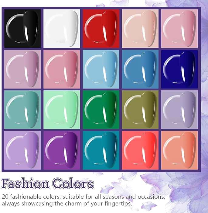 JODSONE 20 Colors Gel Nail Polish Kit with U V Light Base Top Matte Coat High Shine Vibrant Nail Gel Equipped with Manicure Tools - Image 3