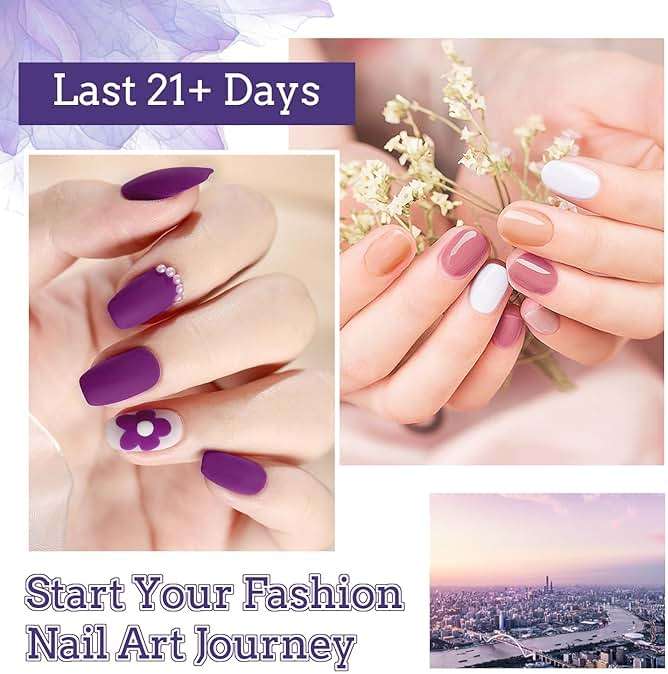 JODSONE 20 Colors Gel Nail Polish Kit with U V Light Base Top Matte Coat High Shine Vibrant Nail Gel Equipped with Manicure Tools - Image 7