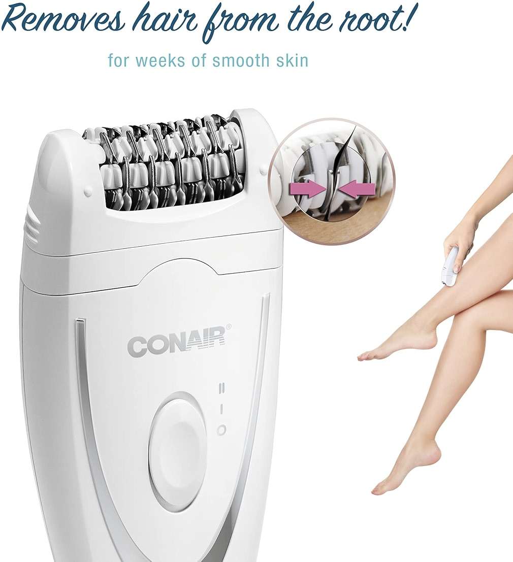 Conair Full Body Epilator & Hair Removal for Women, Cordless/Rechargeable, Perfect for Total Body - Image 3