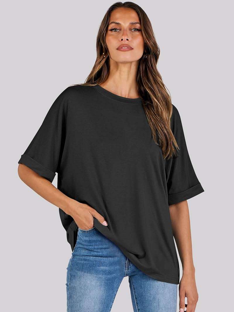 ANRABESS Womens Tops Oversized T Shirts Short Sleeve Crewneck Summer Casual Loose Basic Tee Shirt 2026 Trendy Fashion Clothes - Image 4